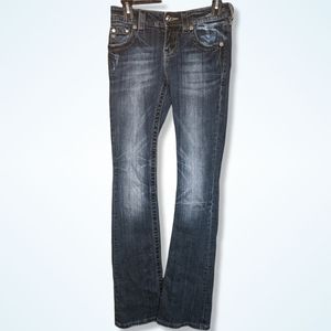 EUC Miss Me Mid Rise Bootcut Jeans Dark Wash